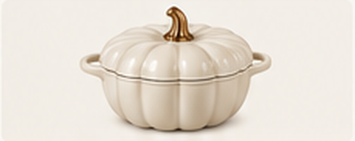 Cocotte Citrouille Blanche 2.2L — Maison Léonie